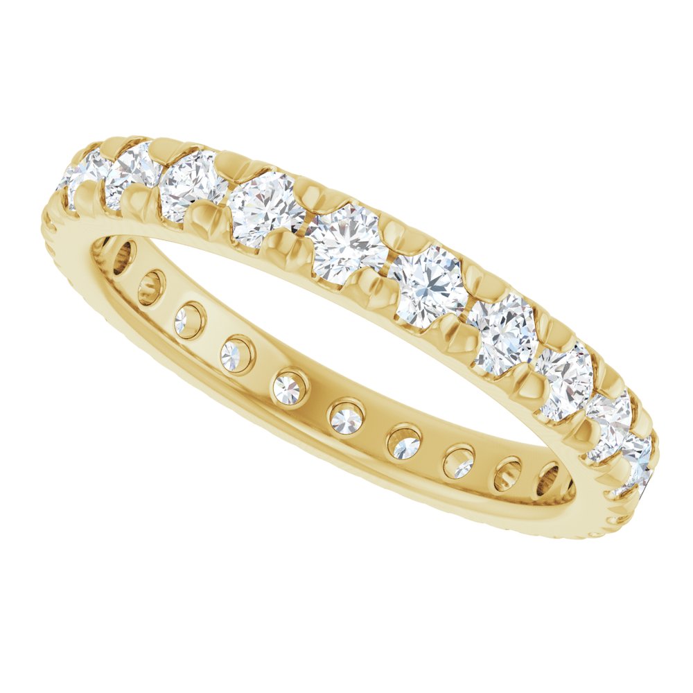 14K Yellow Gold 1 3/8 CTW Natural Diamond French-Set Eternity Band
