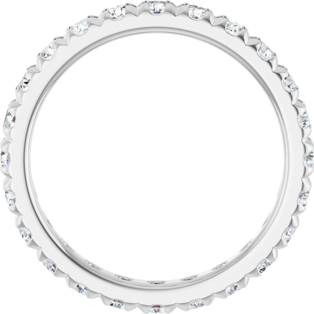 14K White Gold 1 3/8 CTW Natural Diamond French-Set Eternity Band Size 6.5