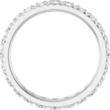 14K White Gold 1 3/8 CTW Natural Diamond French-Set Eternity Band Size 6.5