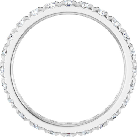 14K White Gold 1 3/8 CTW Natural Diamond French-Set Eternity Band Size 6.5