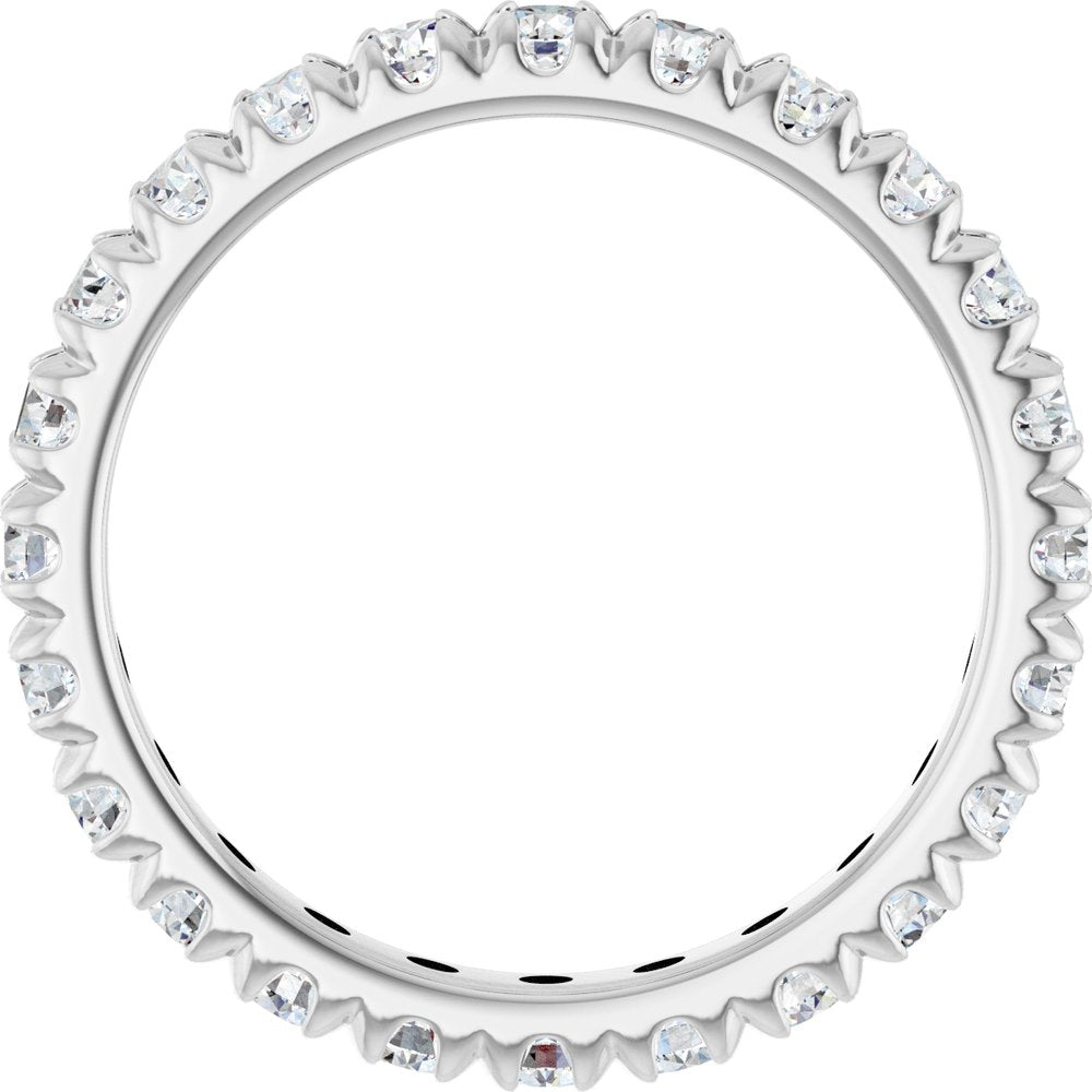 14K White Gold 1 1/3 CTW Lab-Grown Diamond  French-Set Eternity Band Size 5.5