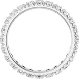 14K White Gold 1 1/3 CTW Lab-Grown Diamond  French-Set Eternity Band Size 5.5