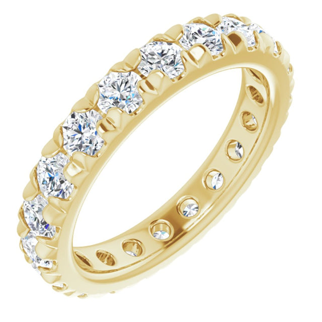 14K Yellow Gold 1 3/4 CTW Natural Diamond French Set Eternity Band