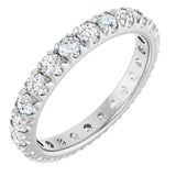 14K White Gold 1 1/3 CTW Lab-Grown Diamond  French-Set Eternity Band Size 5.5