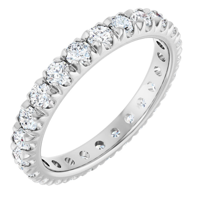 14K White Gold 1 1/3 CTW Lab-Grown Diamond  French-Set Eternity Band Size 5.5