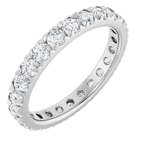 14K White Gold 1 1/3 CTW Lab-Grown Diamond  French-Set Eternity Band Size 5.5