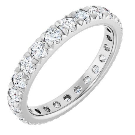 14K White 1 3/8 CTW Natural Diamond French-Set Eternity Band