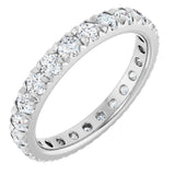 14K White Gold 1 3/8 CTW Natural Diamond French-Set Eternity Band Size 6.5