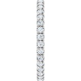 14K White 1/2 CTW Natural Diamond French-Set Eternity Band Size 7