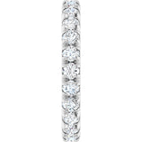 14K White Gold 1 1/3 CTW Lab-Grown Diamond  French-Set Eternity Band Size 5.5