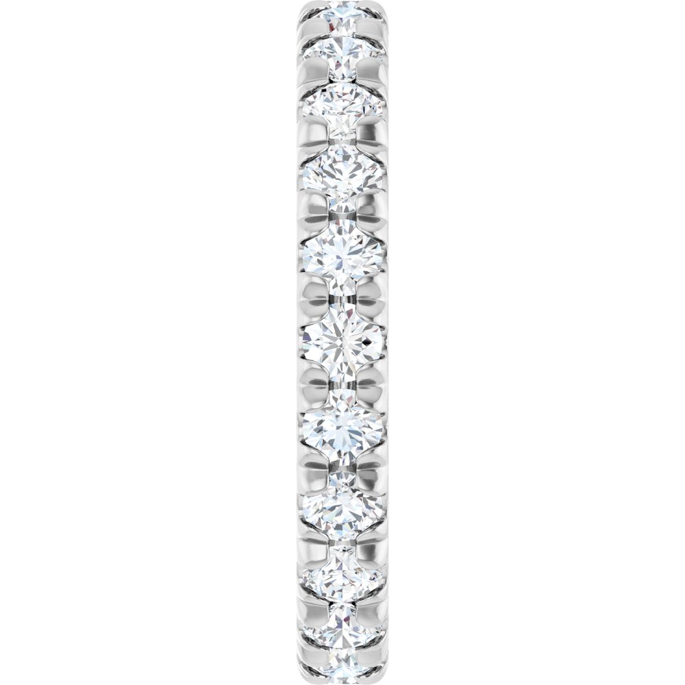 14K White 1 3/8 CTW Natural Diamond French-Set Eternity Band