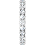 14K White 1 3/8 CTW Natural Diamond French-Set Eternity Band