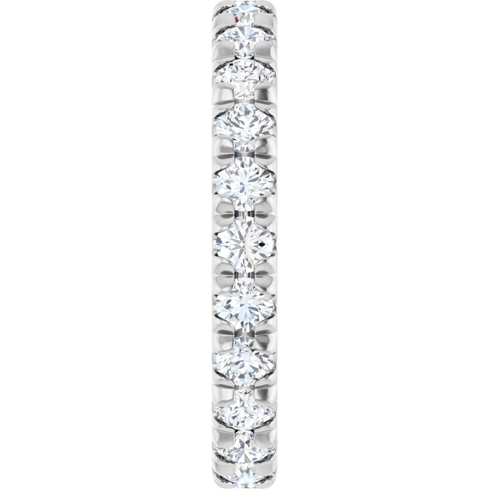 14K White Gold 1 3/8 CTW Natural Diamond French-Set Eternity Band Size 6.5
