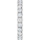 14K White Gold 1 3/8 CTW Natural Diamond French-Set Eternity Band Size 6.5