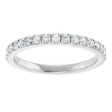 14K White 1/2 CTW Natural Diamond French-Set Eternity Band Size 7