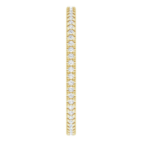 10K Yellow Gold 1/4 CTW Lab-Grown Diamond French Set Eternity Band Size 8.5