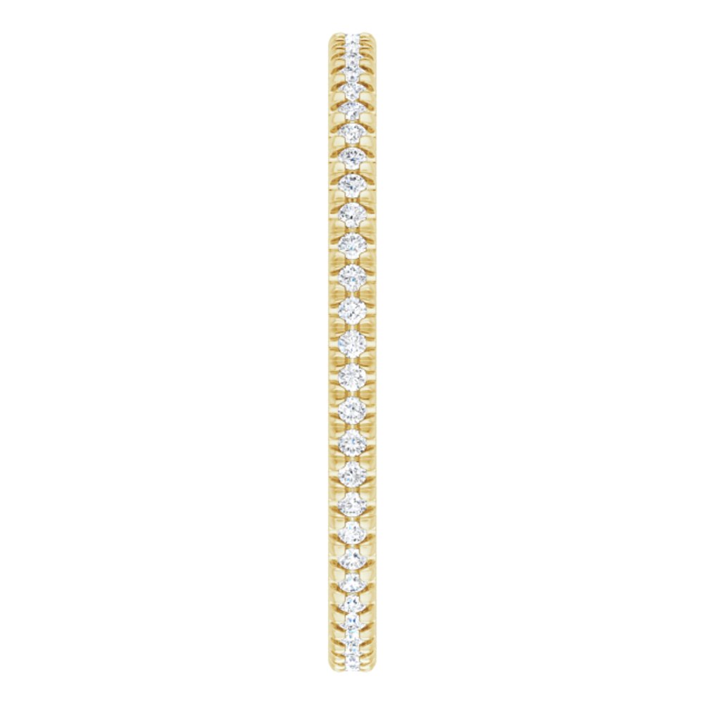 10K Yellow Gold 1/4 CTW Lab-Grown Diamond French Set Eternity Band Size 8.5