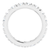 14K White Gold 2 1/2 CTW Natural Diamond French Set Eternity Band Size 5.5