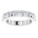 14K White Gold 2 1/2 CTW Natural Diamond French Set Eternity Band Size 5.5
