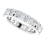 14K White Gold 2 1/2 CTW Natural Diamond French Set Eternity Band Size 5.5