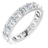 14K White Gold 2 1/2 CTW Natural Diamond French Set Eternity Band Size 5.5