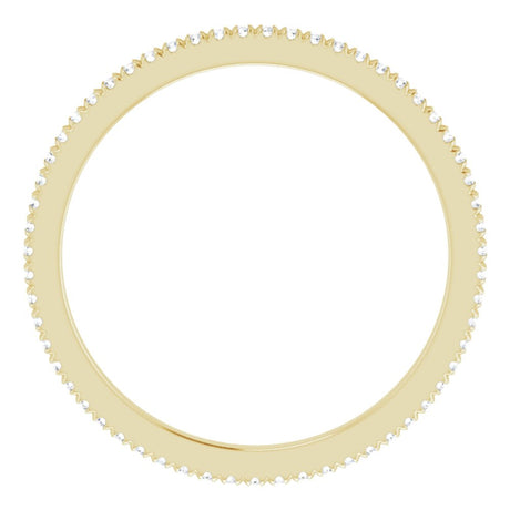 10K Yellow Gold 1/4 CTW Lab-Grown Diamond French Set Eternity Band Size 8.5
