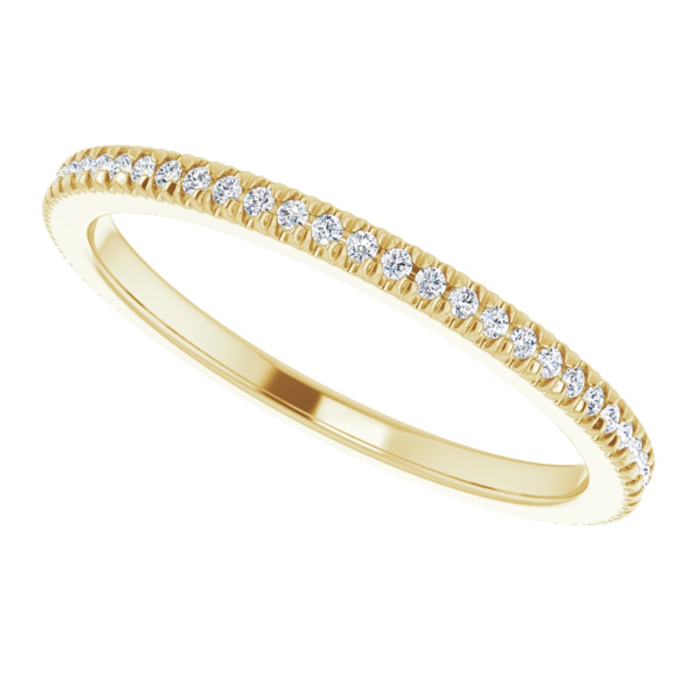 10K Yellow Gold 1/4 CTW Lab-Grown Diamond French Set Eternity Band Size 8.5