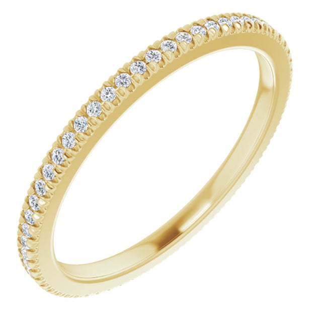 10K Yellow Gold 1/4 CTW Lab-Grown Diamond French Set Eternity Band Size 8.5