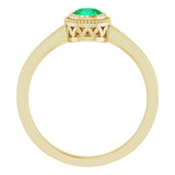 14K Yellow Natural Emerald Ring
