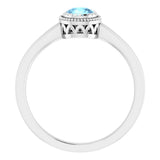 14K White Gold Natural Aquamarine Ring