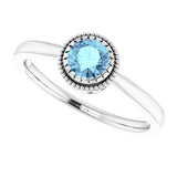 14K White Gold Natural Aquamarine Ring