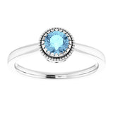 14K White Gold Natural Aquamarine Ring