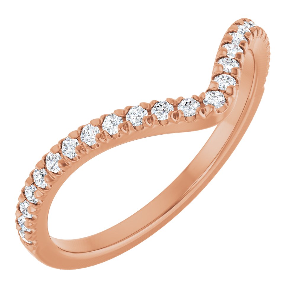 14K Rose Gold 1/5 CTW Natural Diamond Contour French-Set Band