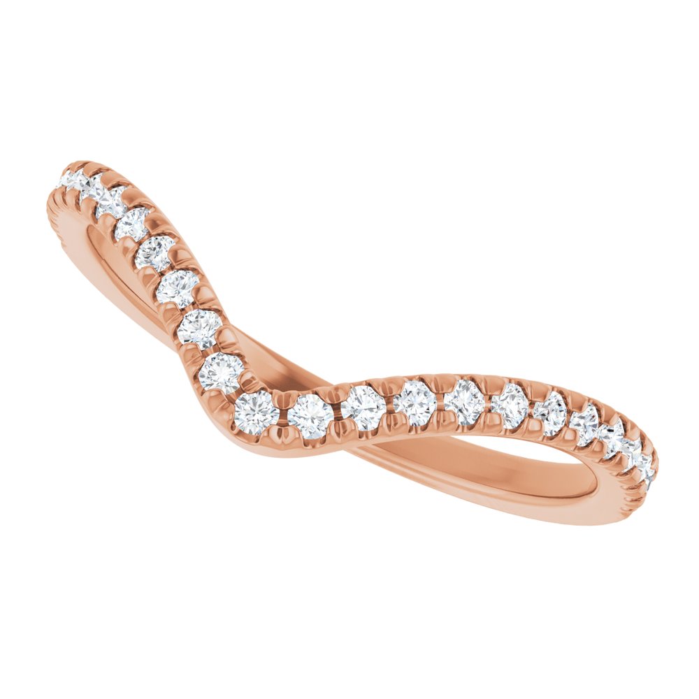 14K Rose 1/5 CTW Natural Diamond Contour French-Set Band