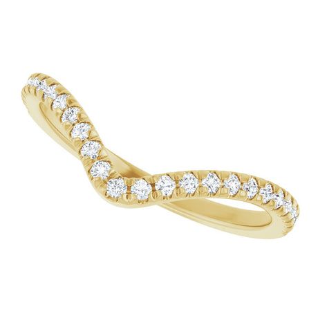 14K Yellow Gold 1/5 CTW Natural Diamond Contour French-Set Band