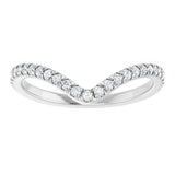 14K White 1/5 CTW Natural Diamond Contour French-Set Band