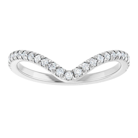 14K White Gold 1/5 CTW Lab-Grown Diamond French-Set Contour Band