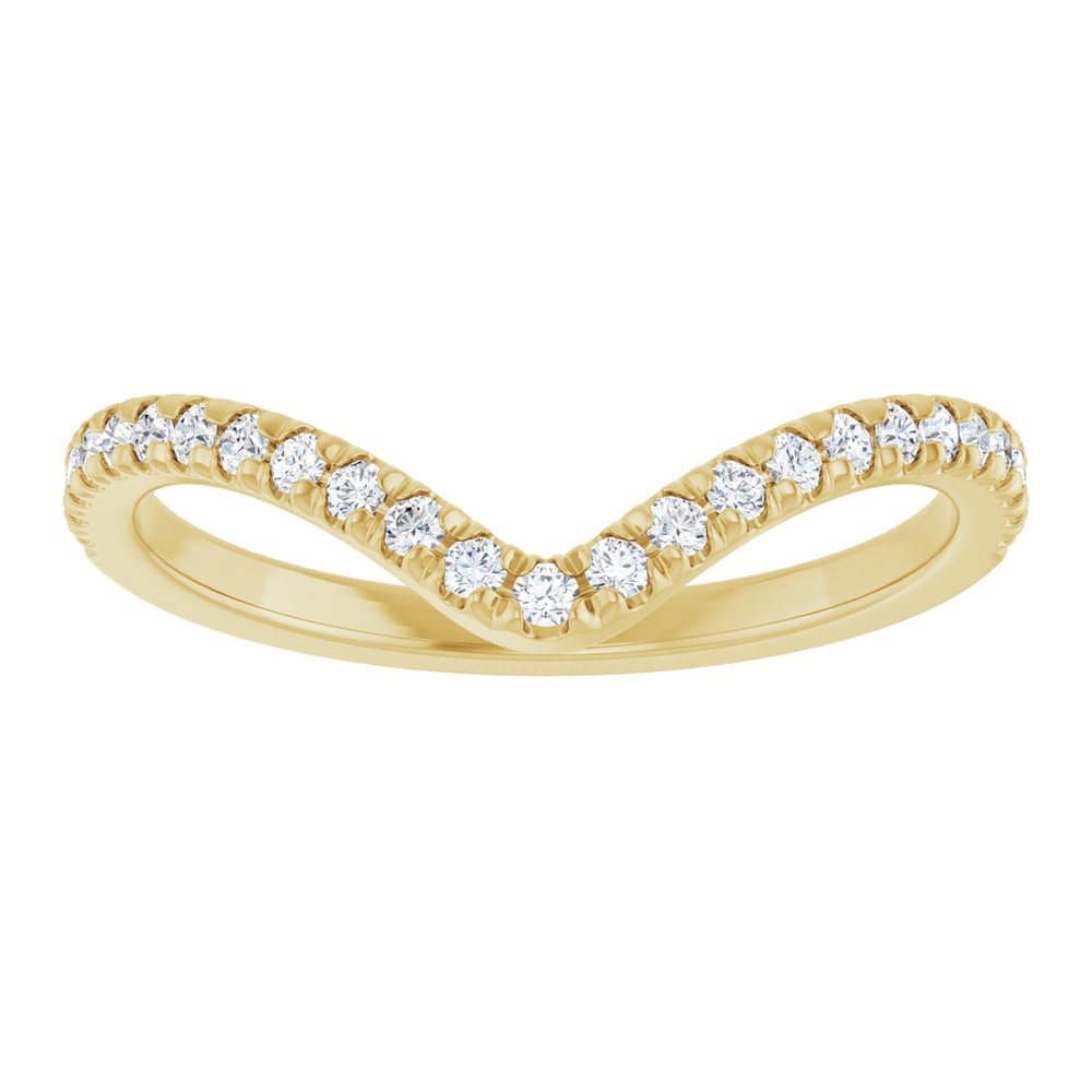 14K Yellow Gold 1/5 CTW Natural Diamond Contour French-Set Band