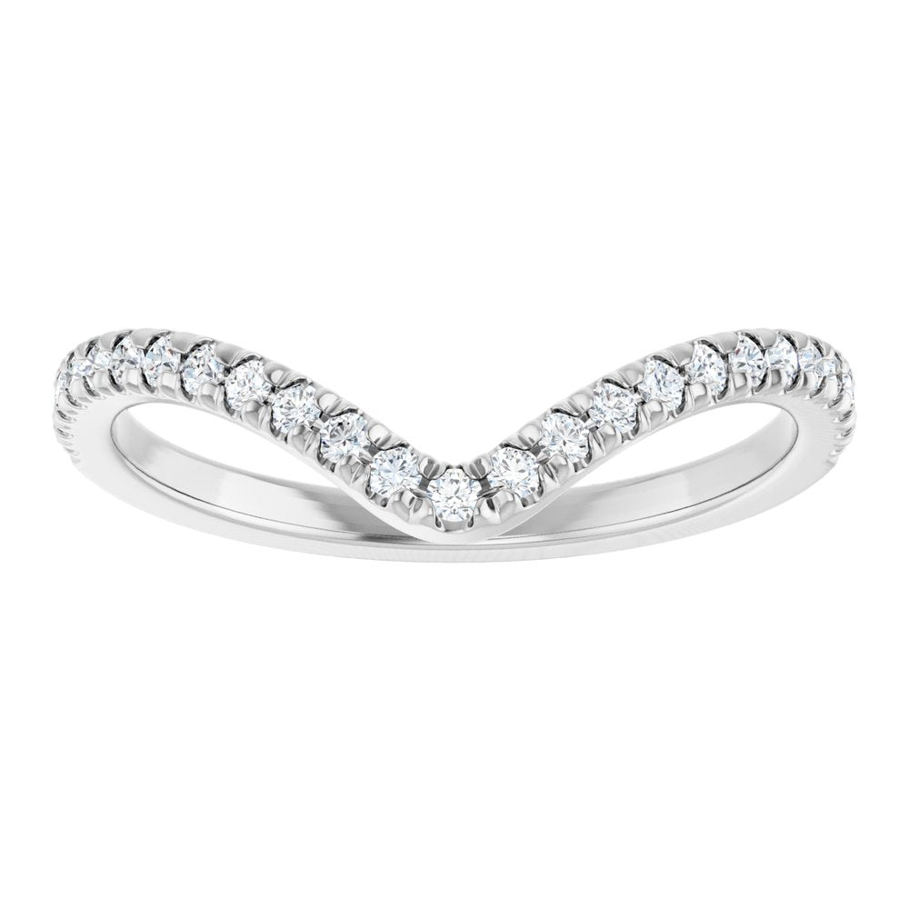 14K White 1/5 CTW Natural Diamond Contour French-Set Band