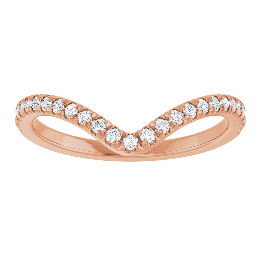 14K Rose 1/5 CTW Natural Diamond Contour French-Set Band