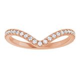 14K Rose 1/5 CTW Natural Diamond Contour French-Set Band