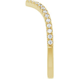 14K Yellow Gold 1/5 CTW Lab-Grown Diamond French-Set Contour Band
