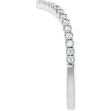 14K White Gold 1/5 CTW Natural Diamond Contour French-Set Band