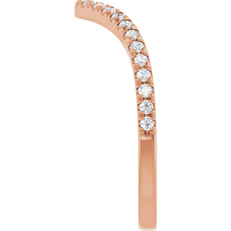 14K Rose 1/5 CTW Lab-Grown Diamond French-Set Contour Band