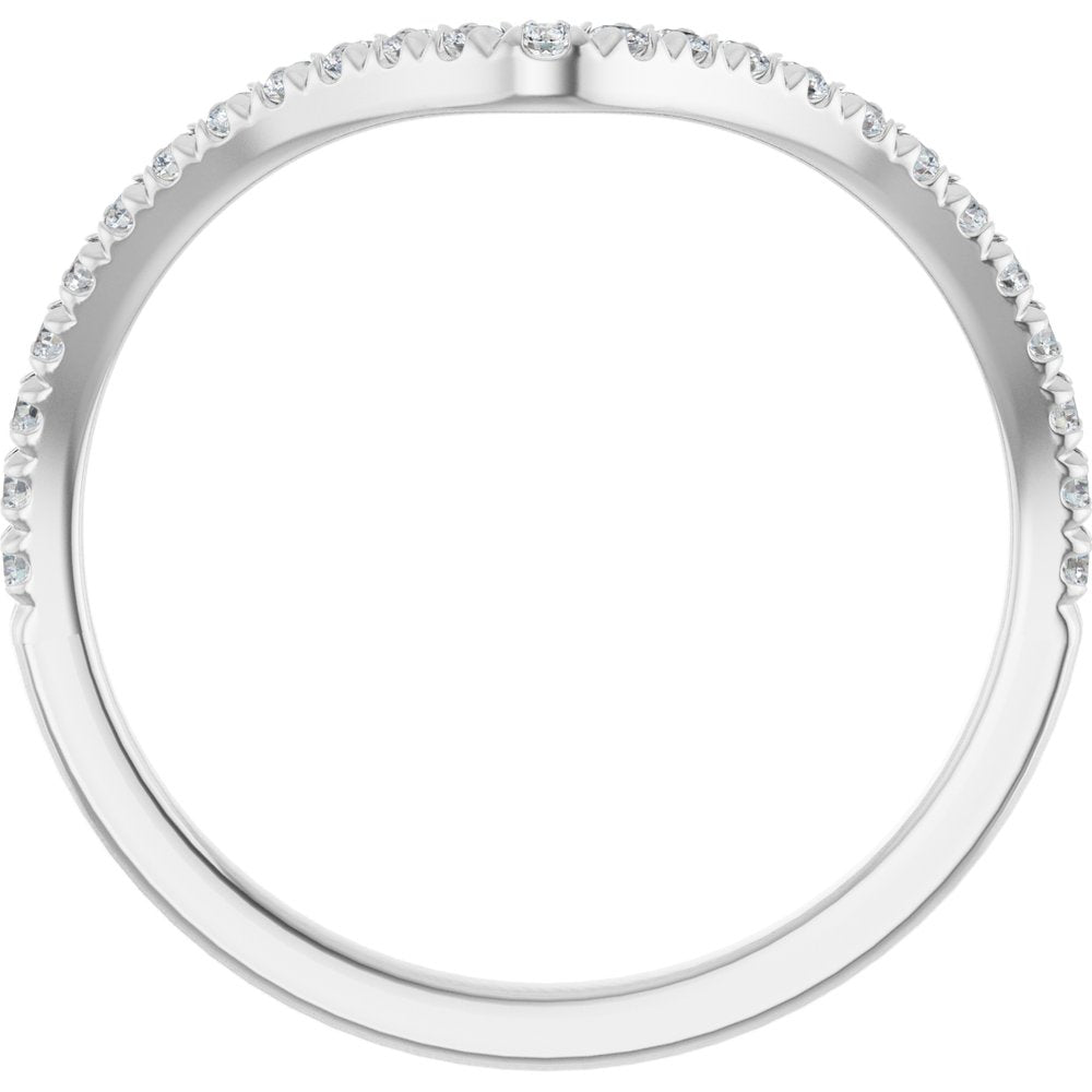 14K White Gold 1/5 CTW Lab-Grown Diamond French-Set Contour Band