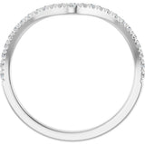 14K White Gold 1/5 CTW Lab-Grown Diamond French-Set Contour Band