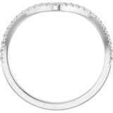 14K White 1/5 CTW Natural Diamond Contour French-Set Band