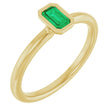 14K Yellow Gold Lab-Grown Emerald Stackable Ring