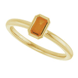 14K Yellow Gold Natural Citrine Stackable Ring