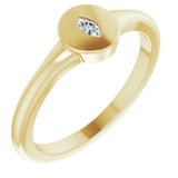 14K Yellow Gold .05 CT Natural Diamond Signet Ring